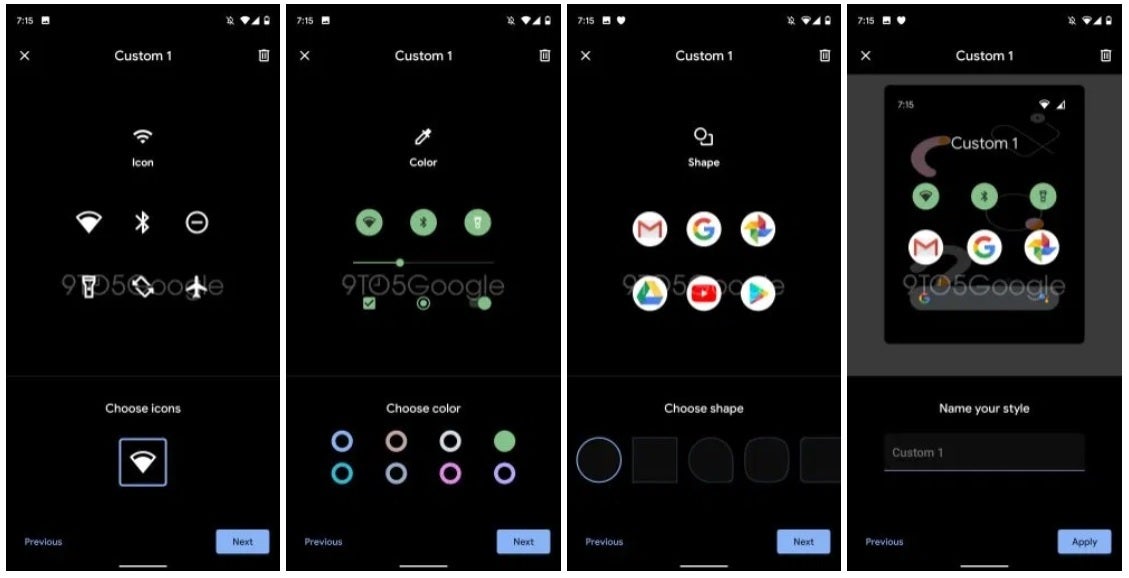 Creating a custom theme on the Pixels will include going through each of these steps - More details surface about the Pixel Themes customization app