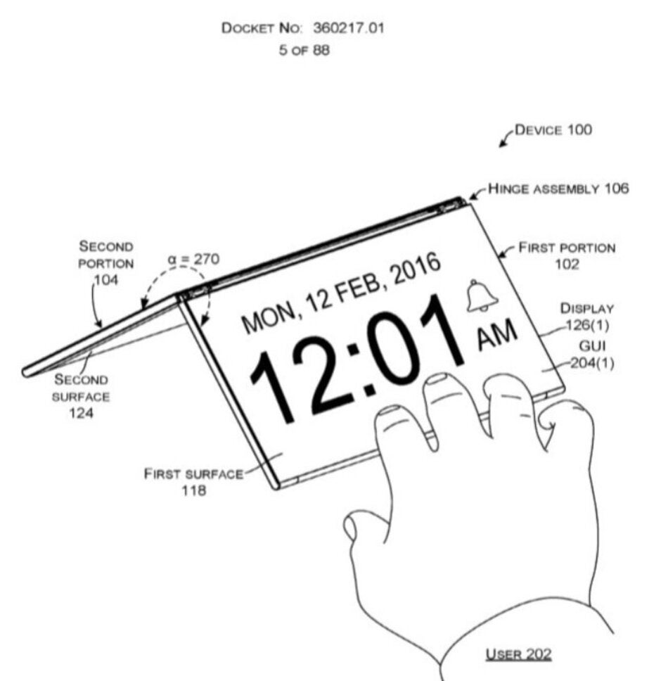 Illustration from a Microsoft patent application - Microsoft's smoke signals gave away the development of the Surface Duo