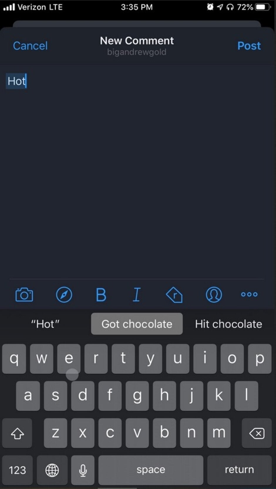 Several Apple iPhone users just can't seem to correctly swipe Hot Chocolate - The Apple iPhone has a problem with Hot Chocolate