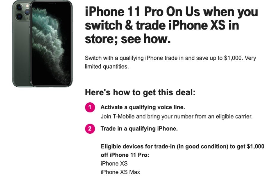 t mobile iphone 11 pro free