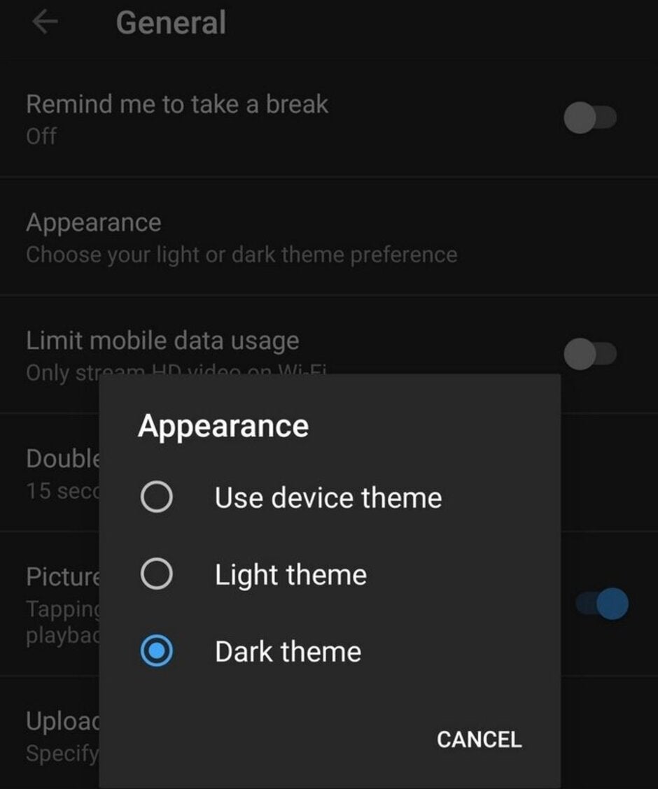 Those with a phone running Android 10 will soon be able to sync YouTube&#039;s Dark theme with the system-wide setting on their phone - On Android 10, YouTube&#039;s Dark theme can be tied into the system-wide settings