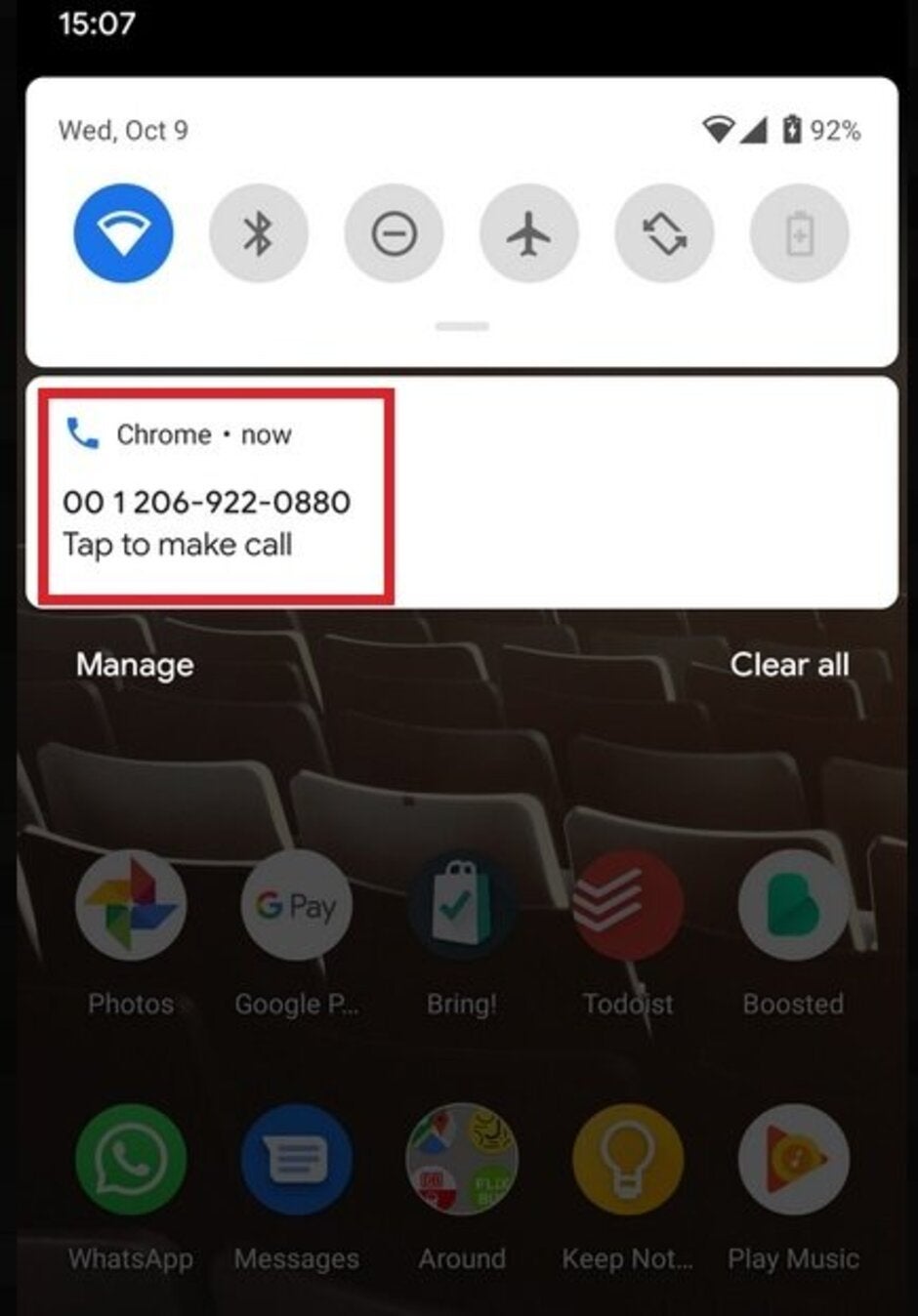 Tap on the notification and the number will be entered into your phone's dialer app - Google tests feature that will send a phone number from your desktop to your phone's dialer