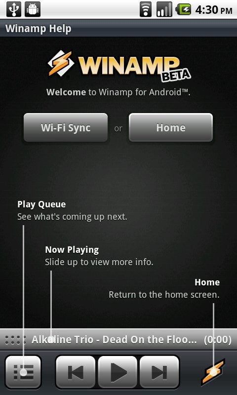 Winamp 0.9.2 for Android is available, gives you the chance to play your PC music on your handset