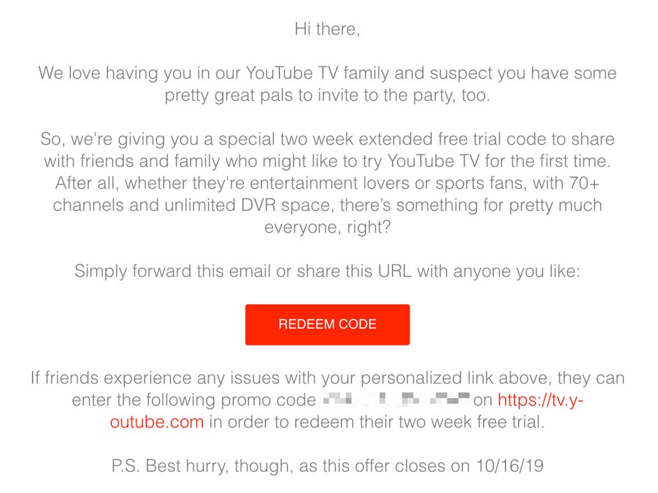 Youtube Tv Subscribers Can Now Offer 2 Weeks Of Free Service To Friends Phonearena