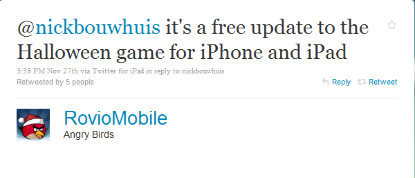 The tweet from Rovio that kept iOS users out of their wallets - Angry Birds Season&#039;s Edition is here