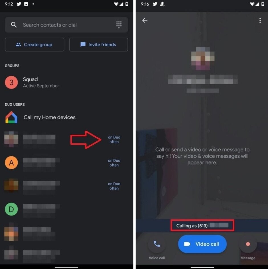 On Duo often tells you which of your contacts are likely to take your video call. The Calling as label reminds you that others can see your phone number on Duo - Find out which of your contacts is more likely to answer your Google Duo video call
