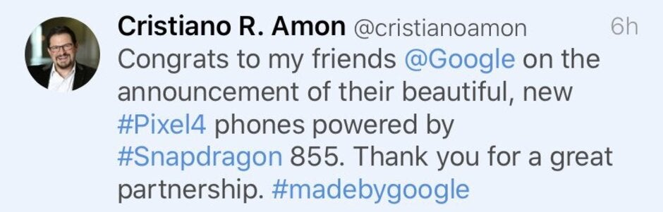 Qualcomm President accidentally confirms no Snapdragon 855+ for Pixel 4 series