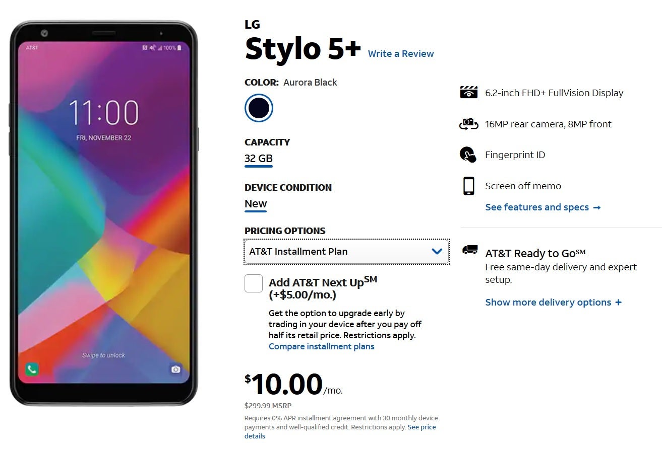 AT&amp;T is selling the slightly refreshed LG Stylo 5+ - AT&T is selling the slightly improved LG Stylo 5+