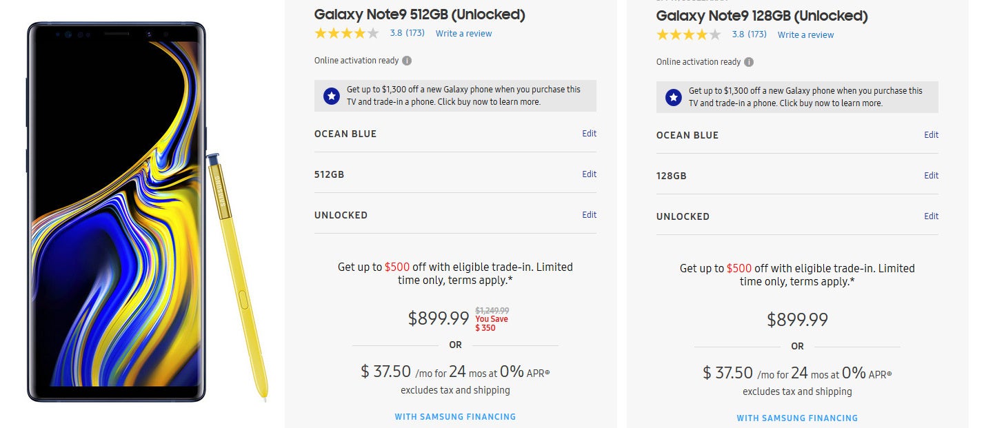 Choosing between the Galaxy Note 9 512 GB and Note 9 128 GB is not hard with these prices - Weird: The Galaxy Note 9 512 GB and Note 9 128 GB have the same price at Samsung