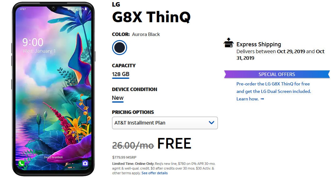 Deal: New LG G8X ThinQ with Dual Screen is free at AT&T (terms and conditions apply)