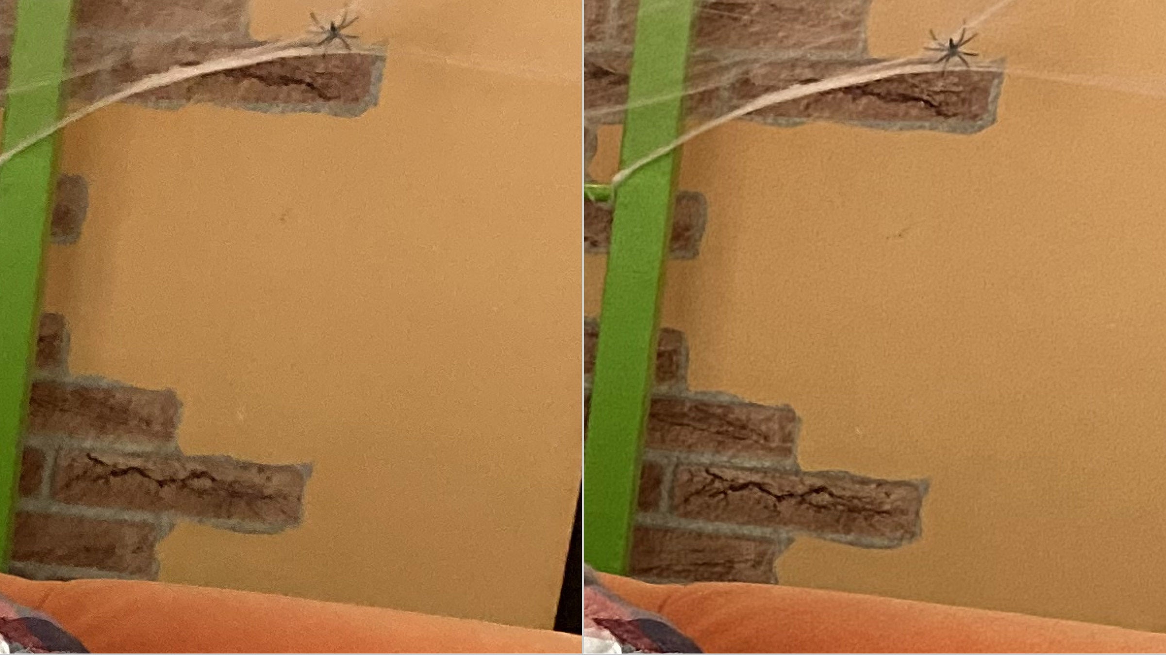 Regular photo on the left, Deep Fusion on the right (crop) - Deep Fusion demo: before and after