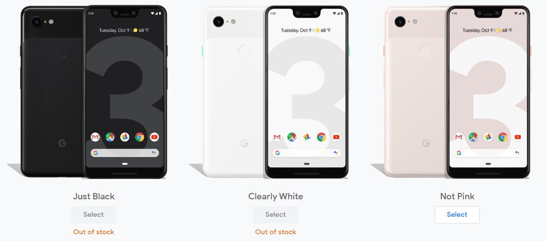 Now that the Pixel 4 is here, almost all Pixel 3 and 3 XL models are out of stock at Google