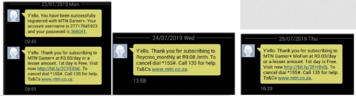 Text messages verifying unauthorized subscriptions sent from the victim's phone - Android users must uninstall this app immediately or risk getting ripped off