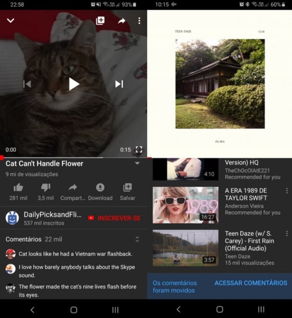 Google is testing a new UI for YouTube that moves the comment section right under the video description. Scrolling past the Up next section, where comments are now found, reveals a reminder that the comments section has moved to the top - Google tests a new UI for the Android version of YouTube