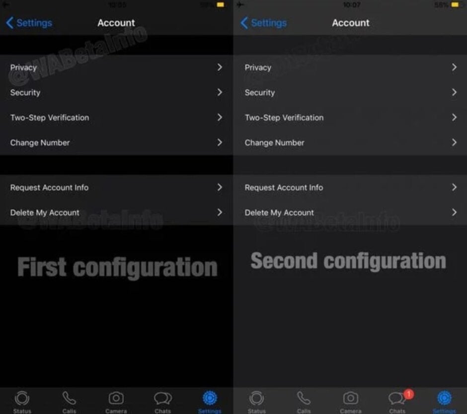The two configurations of Dark theme that WhatsApp is reportedly developing for iOS - Two variations of Dark theme are reportedly being developed for the iOS version of WhatsApp