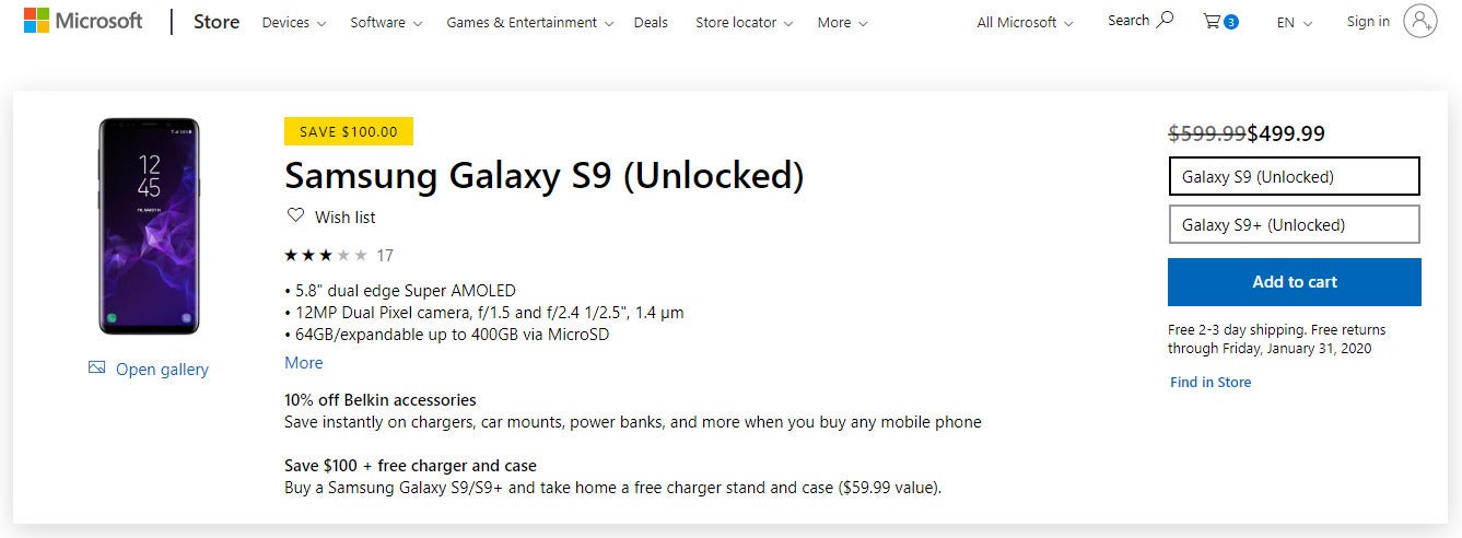 Deal: Buy an unlocked Samsung Galaxy S9 for $499, free accessories included