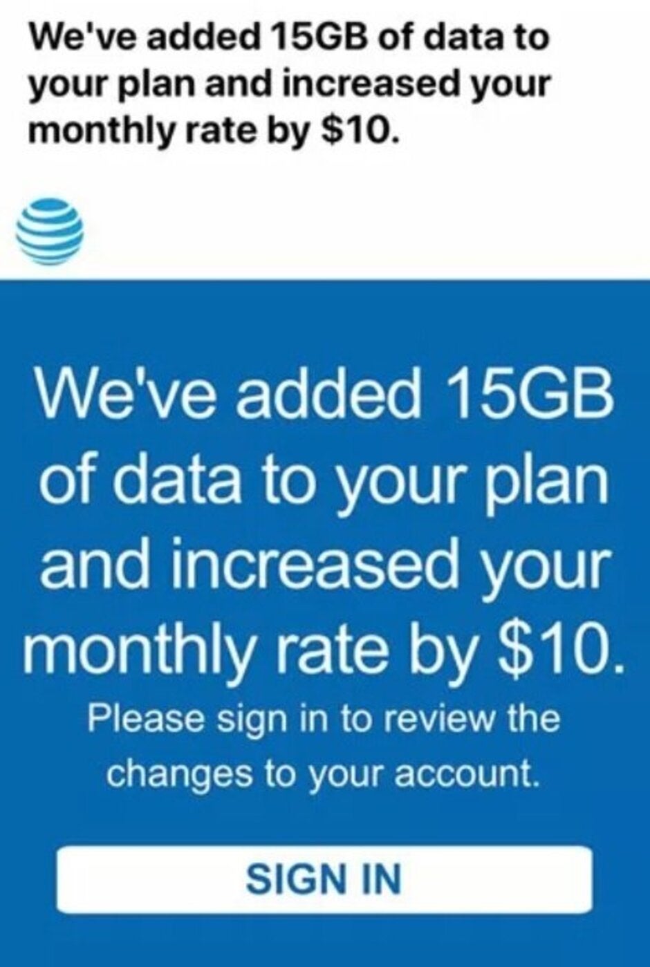 Doesn't look like AT&amp;T customers who received this notice have a choice, does it? - AT&T moves grandfathered subscribers into pricier plans unilaterally