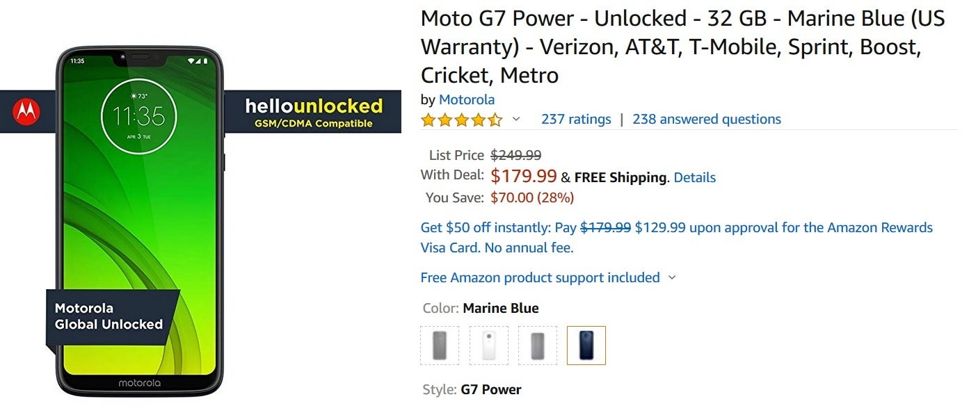Pick up the Moto G7 Power on sale at Amazon - Moto G7 Power and its huge battery on sale at Amazon
