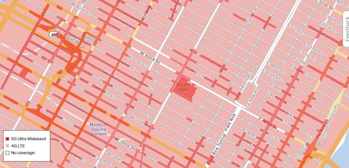 Verizon's 5G coverage map for Midtown Manhattan - At long last Verizon publishes its 5G coverage maps