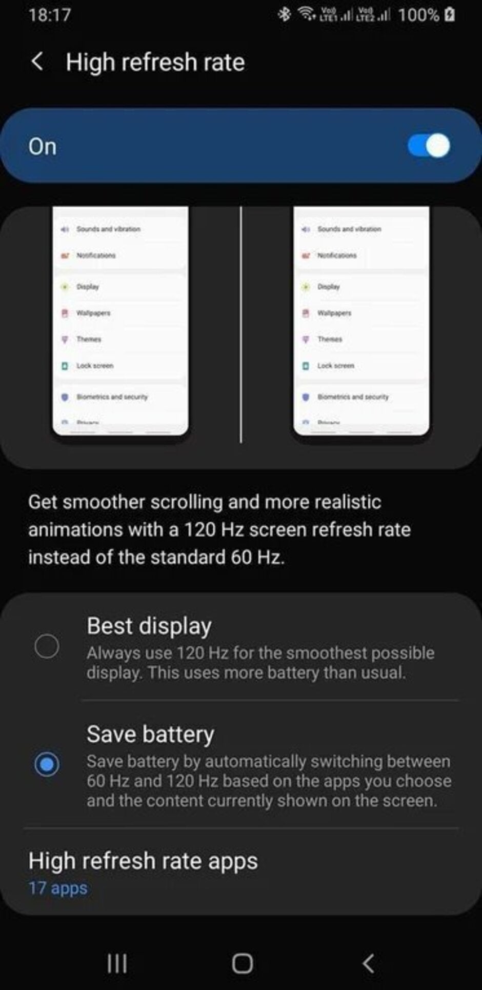 The Galaxy S11 could feature a 120Hz high refresh rate mode - Hidden menu hints at 120Hz refresh rate for the Samsung Galaxy S11