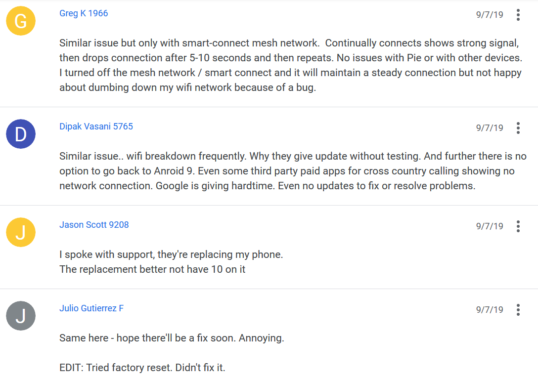 The Android 10 update has broken Wi-Fi and Bluetooth on some Pixel 2 devices - Update to Android 10 broke Wi-Fi and Bluetooth for some Pixel 2 users