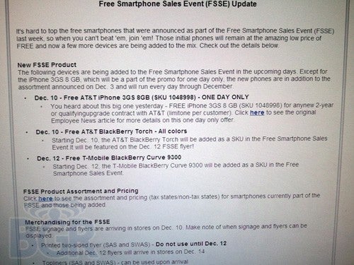 Best Buy Mobile adds Free BlackBerry Torch offer to free Apple iPhone 3GS deal for Friday