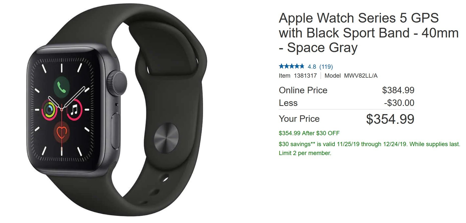 Does costco sell online apple watches