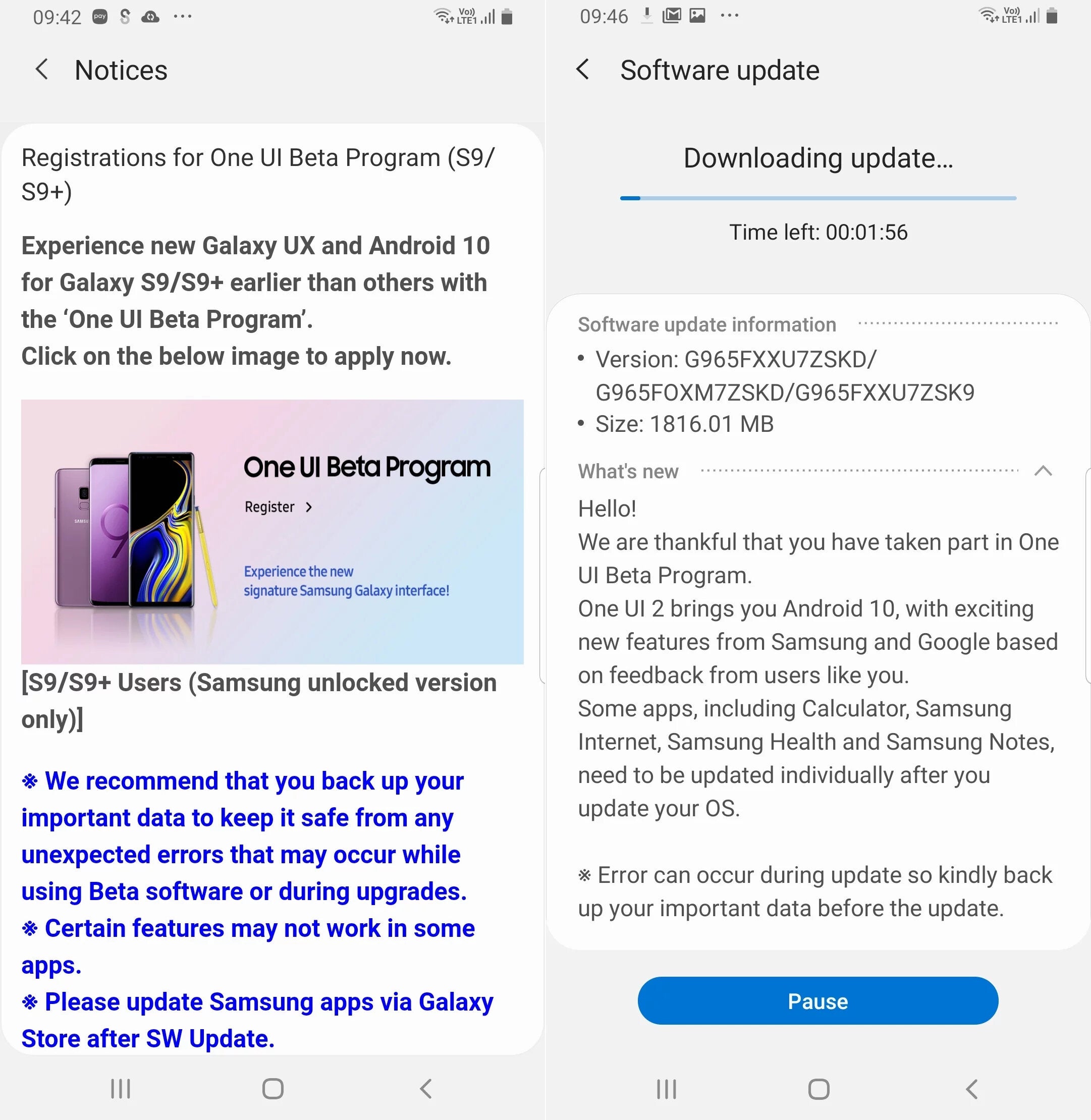 Samsung Galaxy S9/S9+ Android 10 beta commences across a few regions