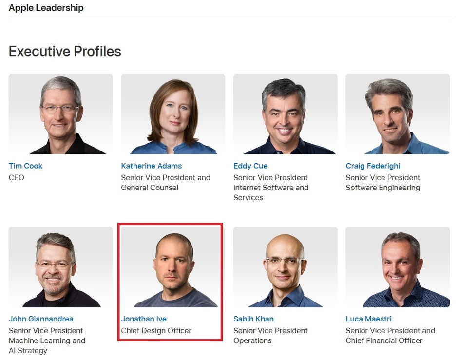 As recently as last month, Jony Ive was listed on Apple's Leadership page... - Jony Ive has left the building