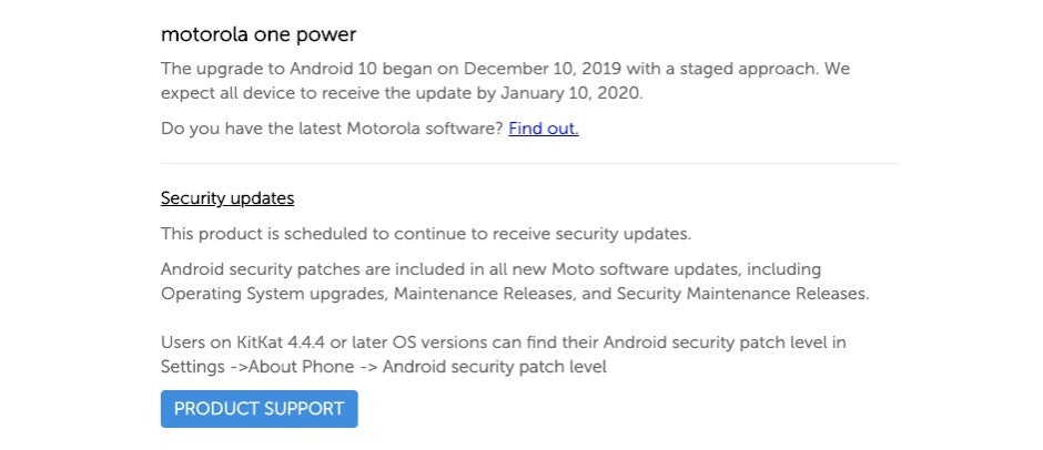 Motorola begins its first stable Android 10 update for a surprisingly old mid-ranger