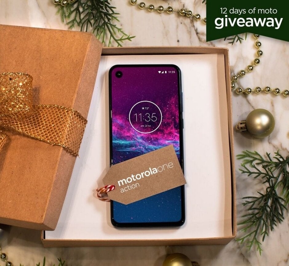 Today&#039;s 12 Days of Moto prize is the Motorola One Action - Win a Motorola razr, a Moto G7 Power and more during the 12 Days of Moto sweepstakes