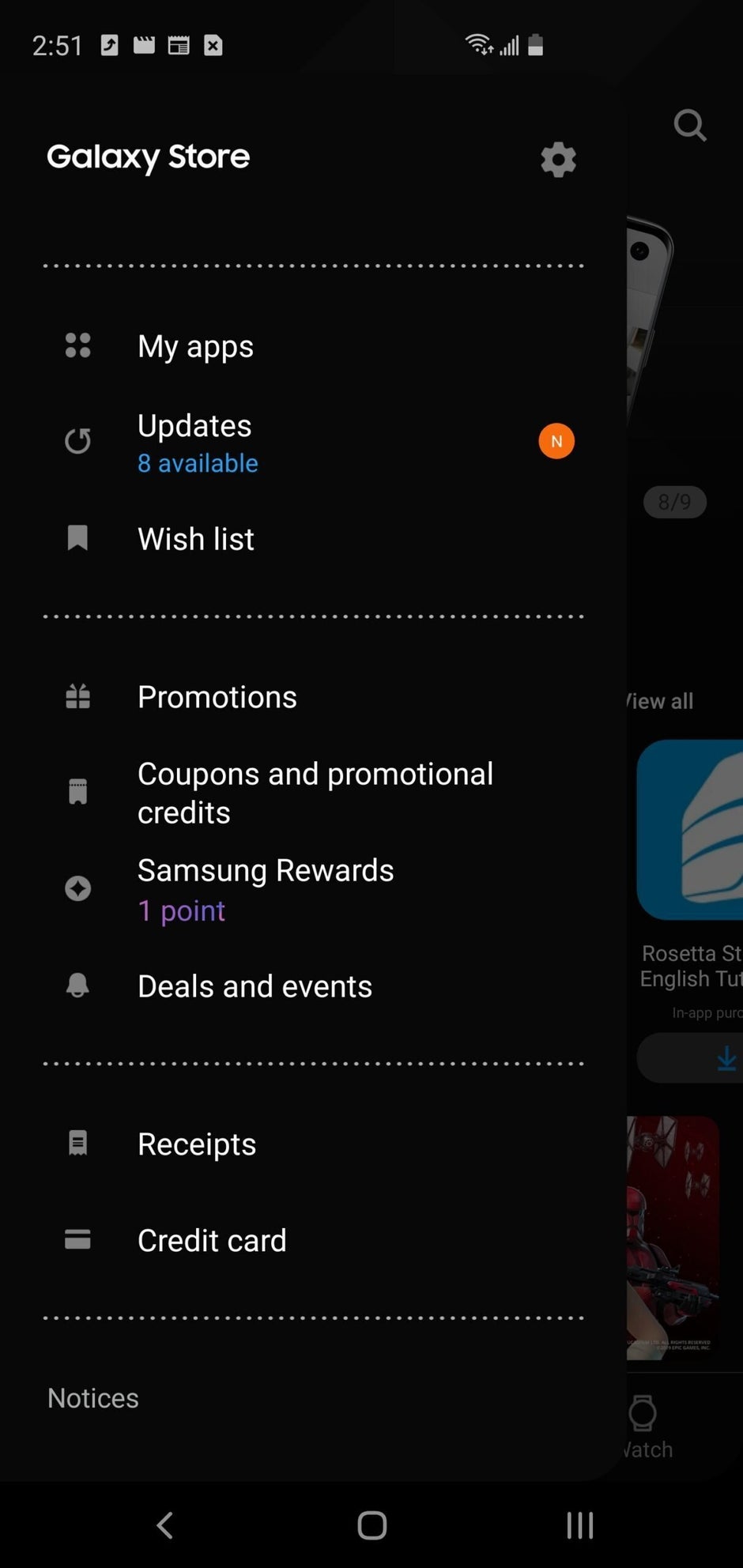 Samsung Galaxy Store dark mode - Samsung rolls out new user interface and dark mode to its store app