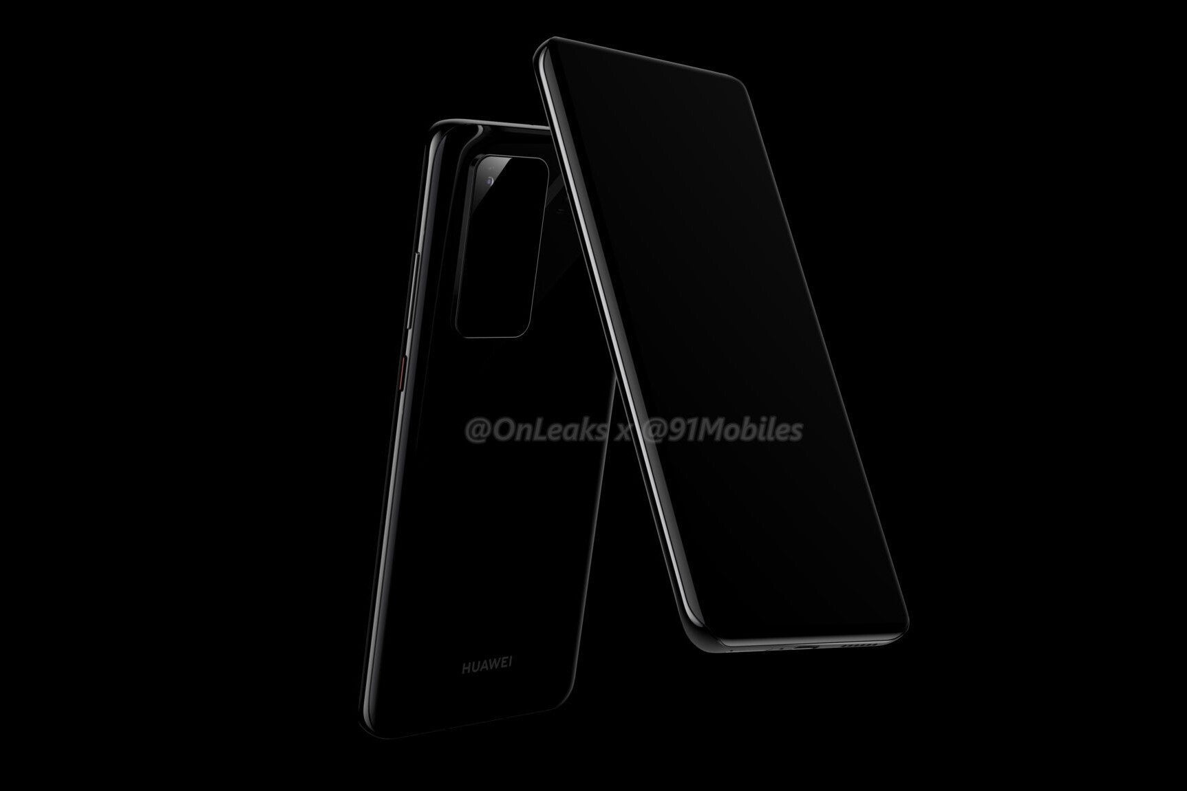 Huawei P40 Pro - Leaked Huawei P40 Pro renders show quad-edge display, Galaxy S11-like camera