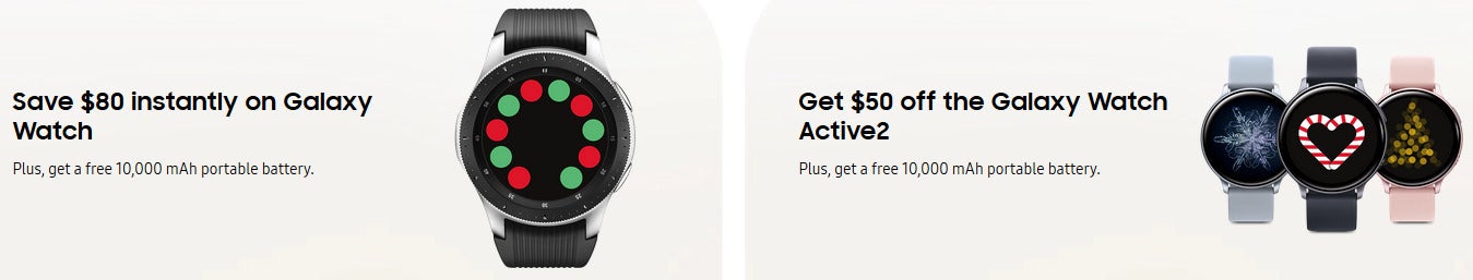 Deal: Discounted Samsung Galaxy Watch and Watch Active 2 come with a free portable battery