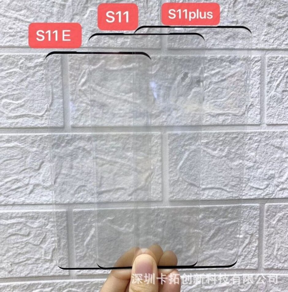 Picture allegedly shows screen protectors for the upcoming Galaxy S11 line - Take a look at how large the Samsung Galaxy S11+ screen will be