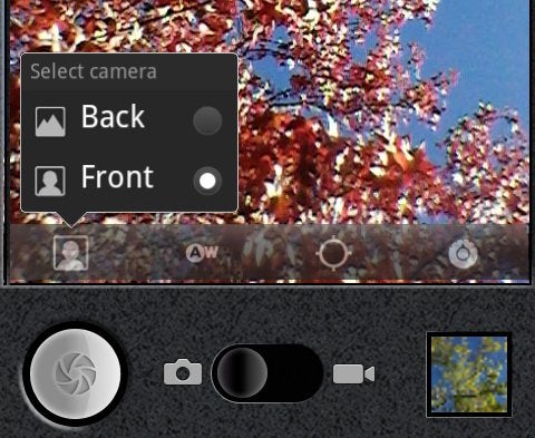 The camera app  - Android 2.3 Gingerbread new features