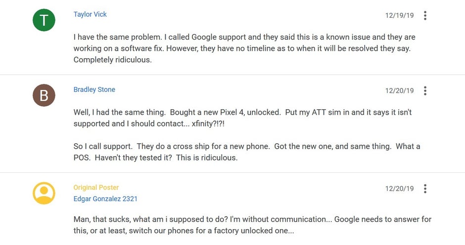 Several Pixel 4 buyers&nbsp; posted their sad tale on the Pixel Phone Help site - Google is shipping the wrong phone to some Pixel 4 buyers; sloppy fulfillment or a bug?