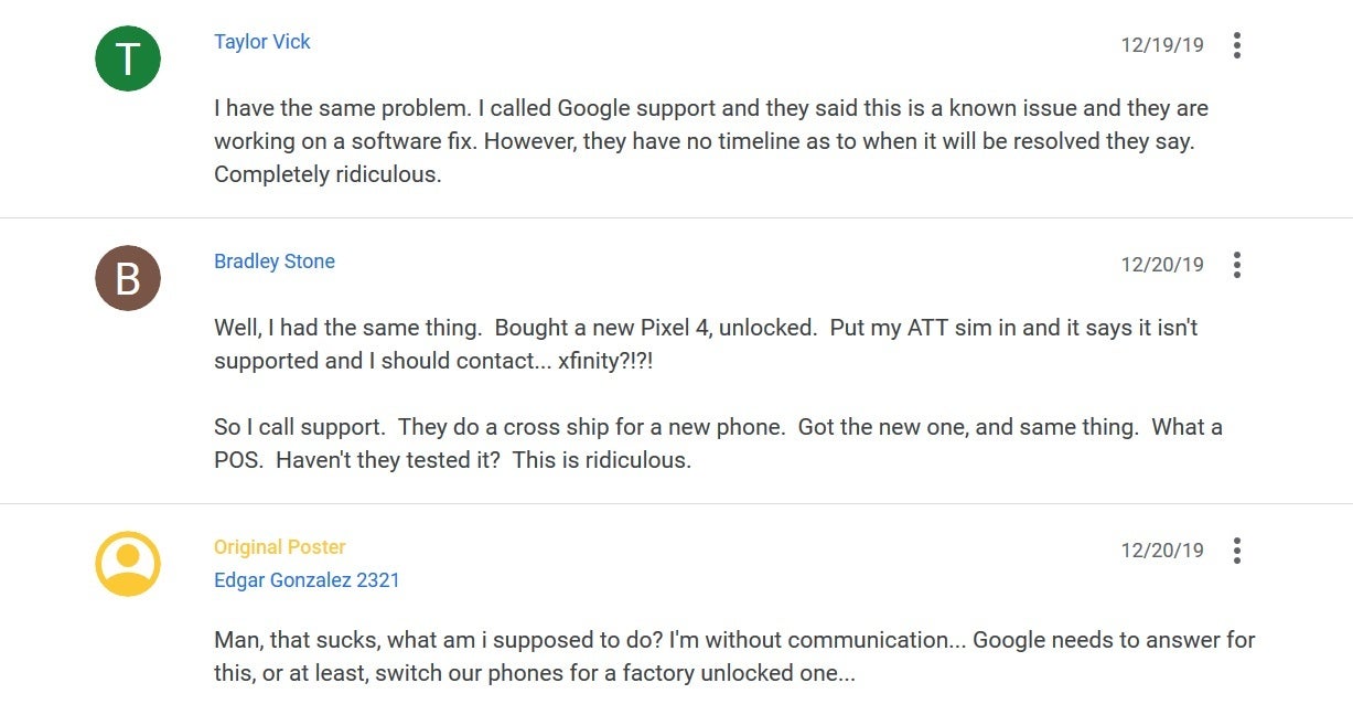 Several Pixel 4 buyers  posted their sad tale on the Pixel Phone Help site - Google is shipping the wrong phone to some Pixel 4 buyers; sloppy fulfillment or a bug?