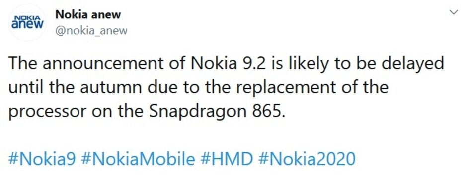The Nokia 9.2 will reportedly be powered by a Snapdragon 865 Mobile Platform - Nokia&#039;s next flagship is delayed for a very good reason