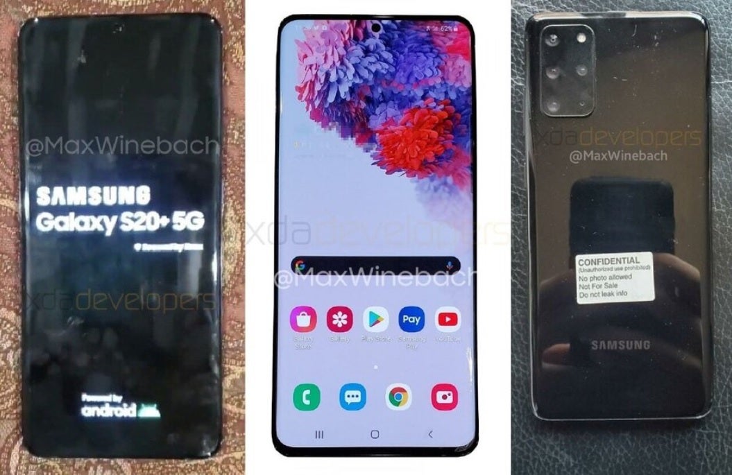 Renders of the Samsung Galaxy S20+ 5G - Samsung Galaxy S20 breakdown: three models will support 5G, the rest will run on 4G
