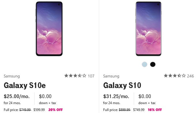 T-Mobile abandona el Samsung Galaxy S10 +, ofrece ofertas en S10 y S10e
