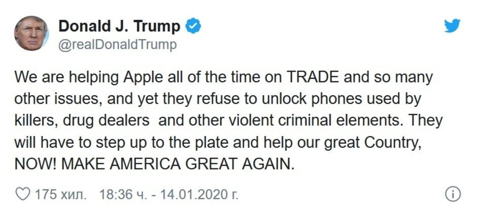 Trump falsely attacks Apple for not responding to law enforcement requests for user data - Data released by Apple contradicts Trump and Barr