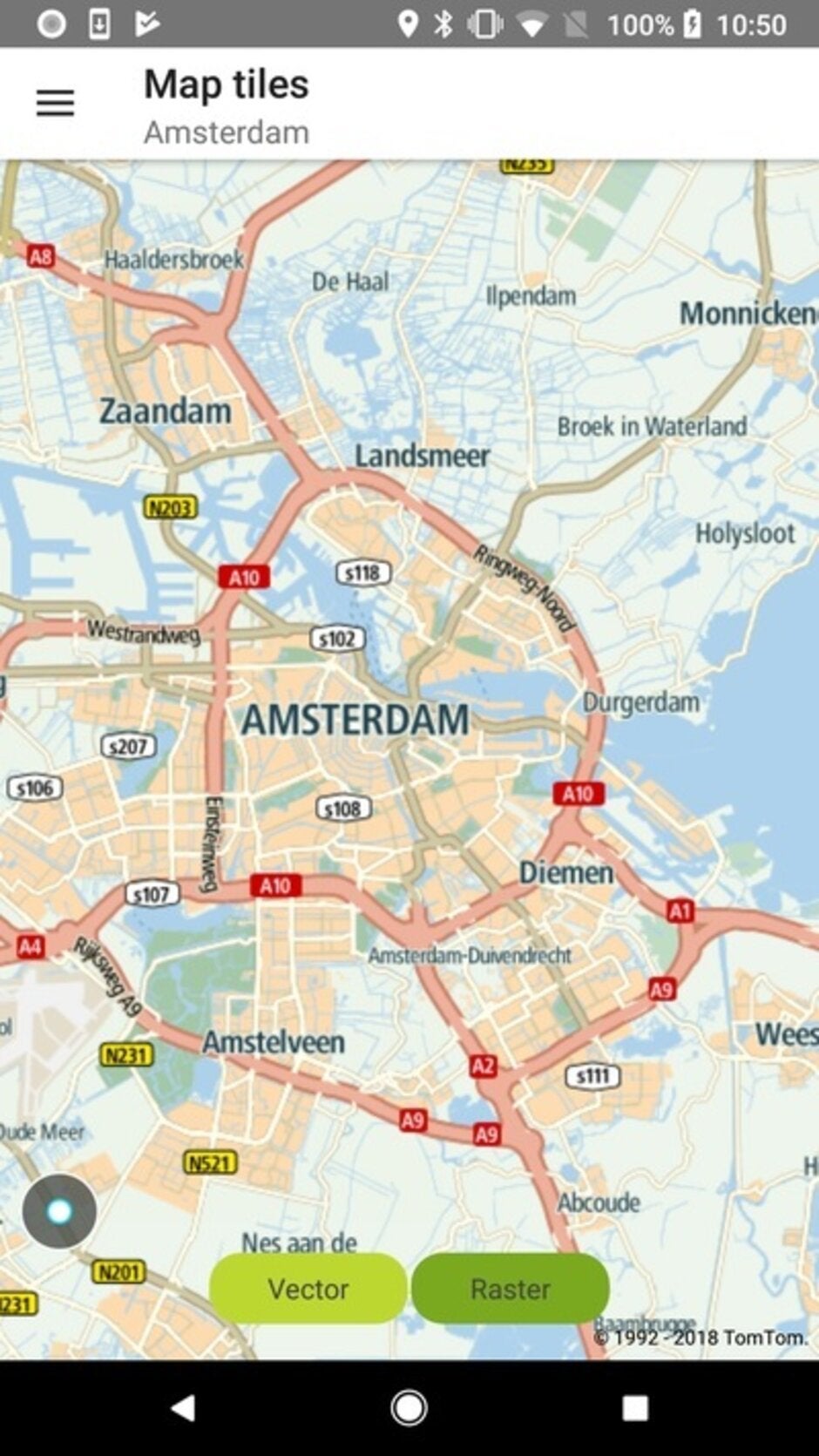 A TomTom map viewed on a smartphone - With Google Maps unavailable, Huawei turns to another mapping, navigation, and traffic provider