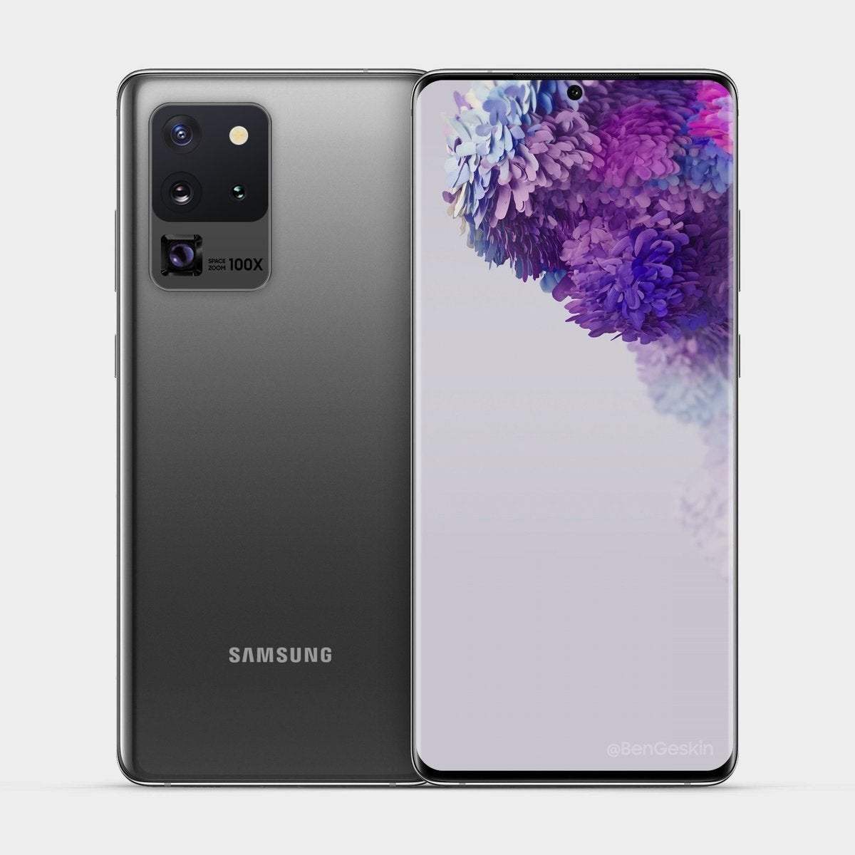 Samsung Galaxy S20 Ultra concept render by Ben Geskin - Here's how much the Galaxy S20 series and Galaxy Z Flip could cost