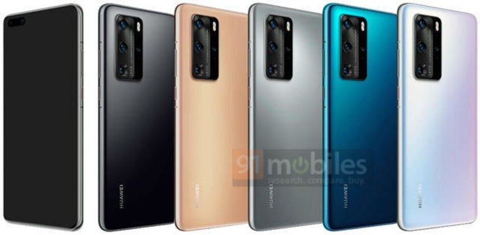 Huawei P40 Pro in Black, Blush Gold, Silver Frost, Deep Sea Blue, and Ice White - Take a look at the Huawei P40 Pro in mint green