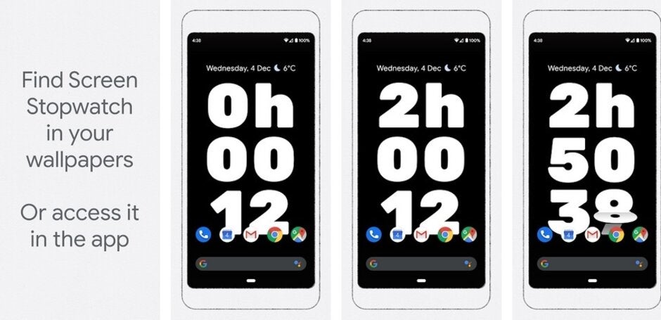 The Screen Stopwatch tracks how long an Android user has had his phone&#039;s display on over the course of a day - Google offers three apps to keep you from getting addicted to your phone