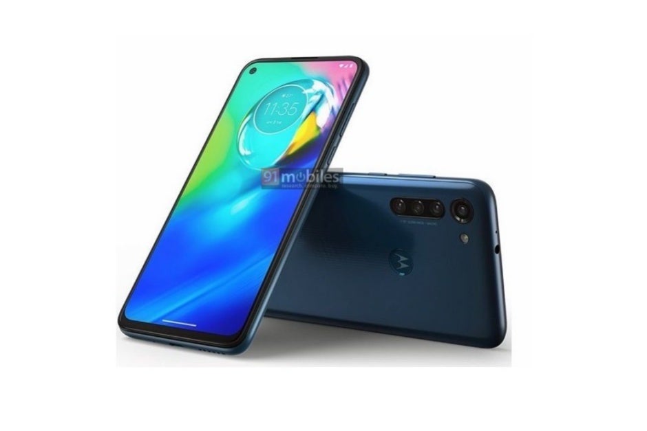Leaked Moto G8 Power render in a dark blue hue - Big-battery Moto G8 Power and mystery Motorola phone with stylus get some newly leaked renders