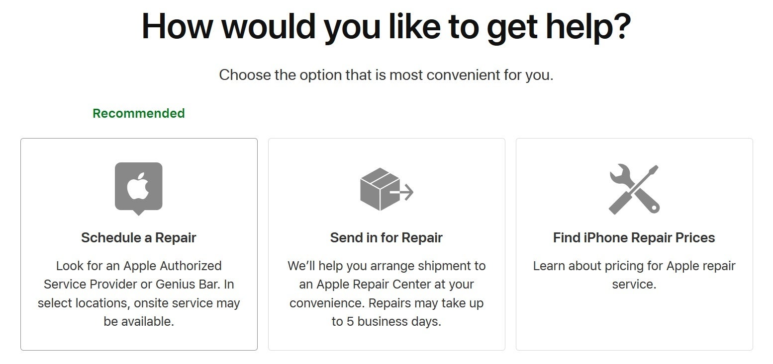Repair options for the iPhone now mention that limited onsite repairs could be available in your area - In some markets you can have Apple arrange a house call to fix your iPhone screen