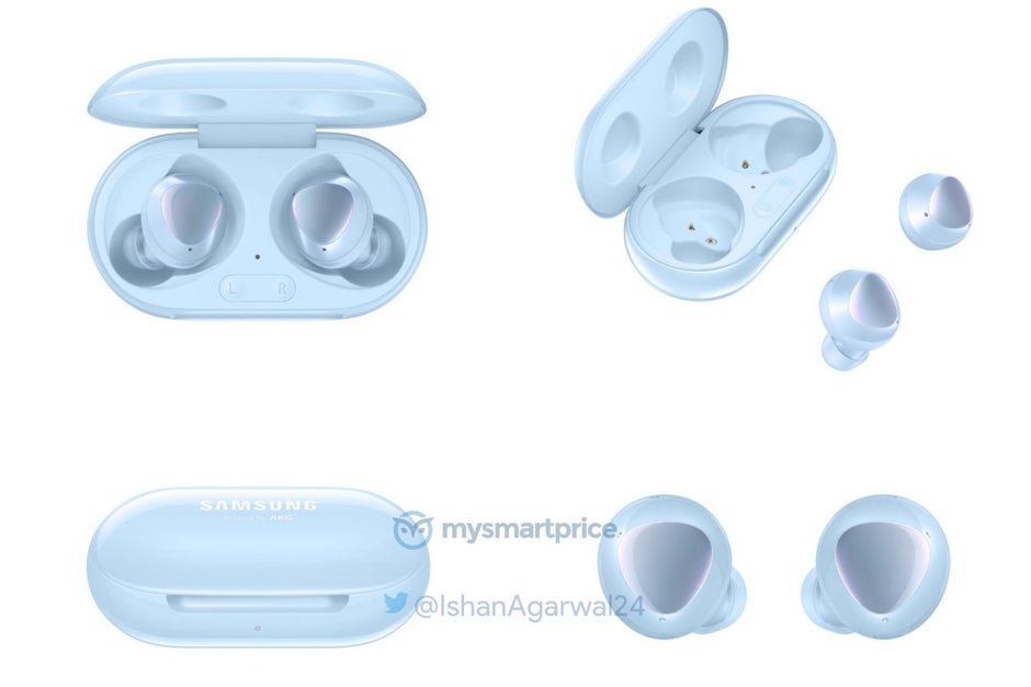 Leaked Galaxy Buds+ renders in blue - Massive Samsung Galaxy Buds+ leak reveals huge battery upgrade, small price hike, and more