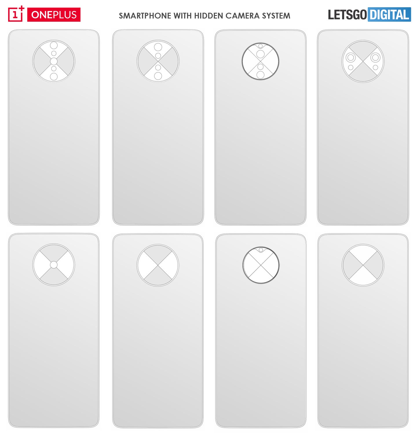 Different variants, as showcased in the patent filing - OnePlus patent shows dedication to hiding smartphone cameras. But not with electrochromic glass
